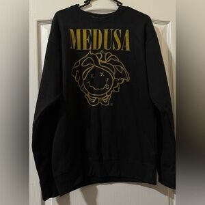 Brian Litchtenberg Medusa Nirvana Design Black Sweat Shirt Men's Size Medium